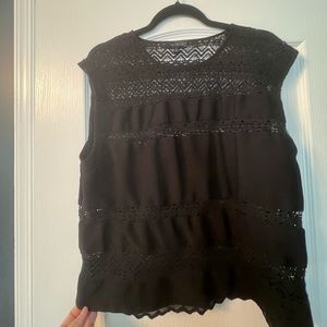 The Limited Black blouse, with lace detail. Size large
